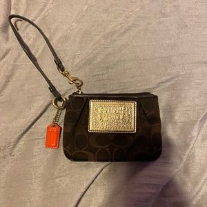Coach Brown Wristlet